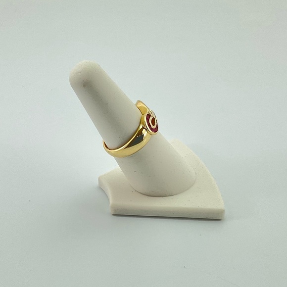 Infinity Ring, Genuine Ruby and 14Kt Yellow Gold, Size 6 - Picture 3 of 12